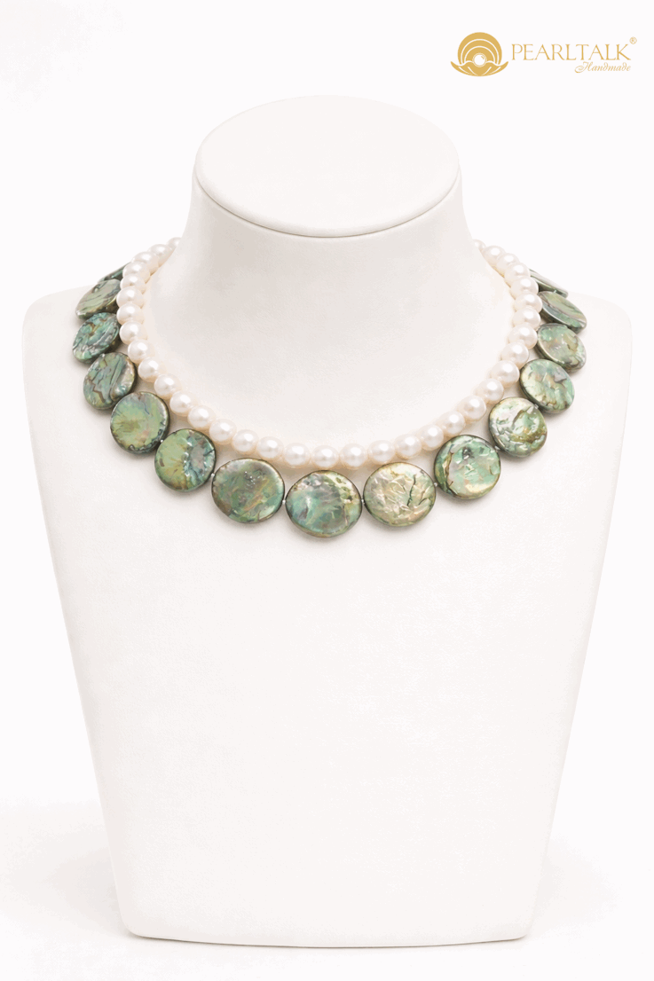 CHUỖI NGỌC TRAI ĐÔI HIGH NECK 5MM 14MM